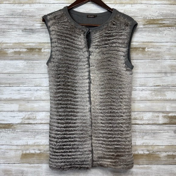 J. McLaughlin Women’s Rabbit Fur and Merino Wool Vest size Medium - Picture 1 of 10